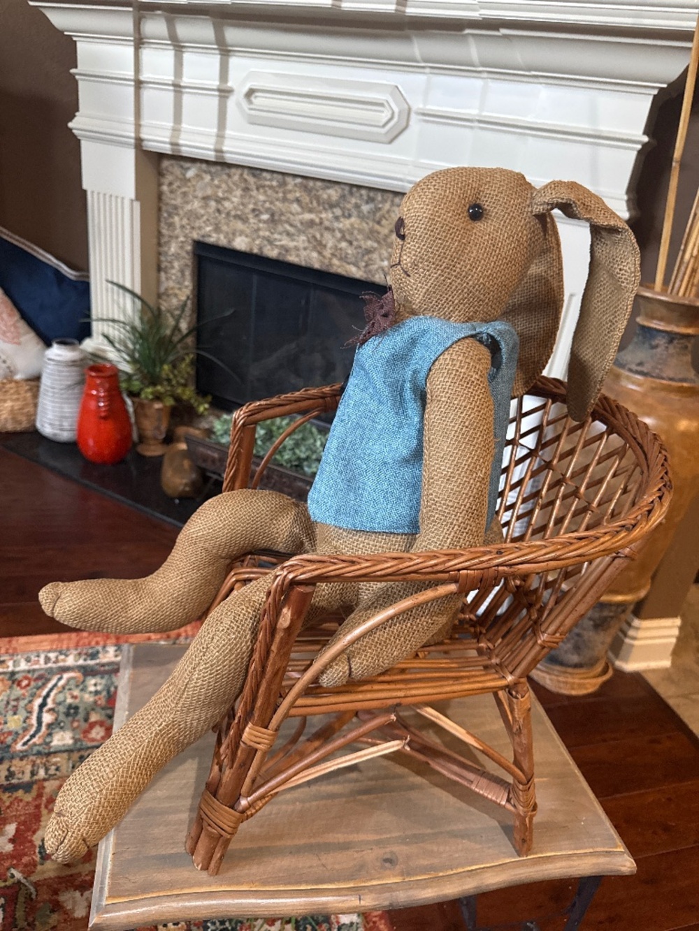 2 feet tall 70’s burlap bunny. - Picture 2 of 13
